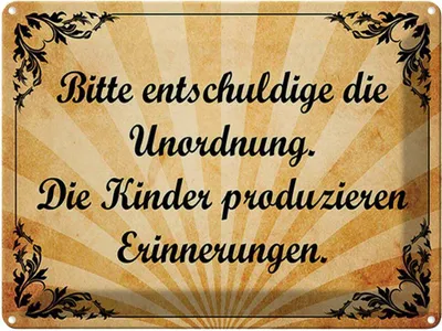 Produktbild von vianmo Blechschild 30x40 cm Bitte entschuldige die Unordnung Spruch Zitat