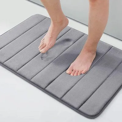 Produktbild von Antislip-Badmat, Donkergrau, 40 x 60 cm, Maschinell waschbar, Schaumkissenmatte