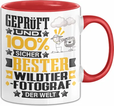 Produktbild von Wildtierfotograf Geschenk Lustiger Spruch für Wildtierfotograf Geschenkidee Bester Wildtierfotograf Der Welt (Rot)