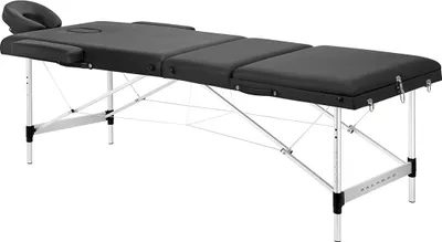 Image de Table de massage pliante Balance aluminium 3 sections noir