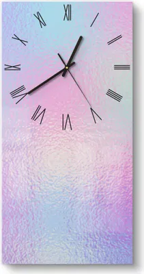 Produktbild von DEQORI Glasuhr 30x60 cm Römisch 'Milchglas vor Pastell' Wanduhr Glas Uhr Design leise