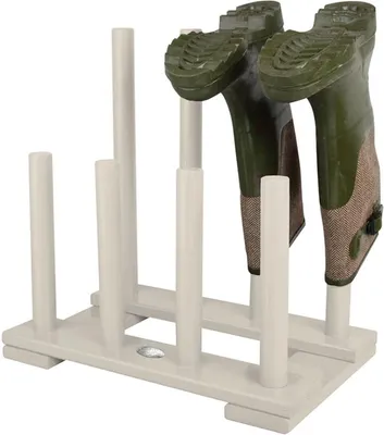 Stiefelhalter aus Holz, weiß, für 4 Paar Stiefel