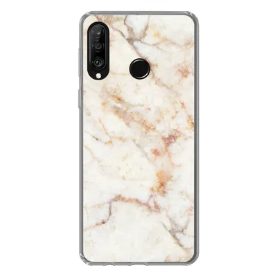 Produktbild von MuchoWow® Handyhülle Schutzhülle Hülle für Huawei P30 Lite Marmor - Braun - Luxus Silikon Softcase Handy Hülle - Handyhülle