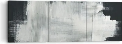 Produktbild von Bild auf Leinwand - Leinwandbild - 3 Teile - Abstraktion Schwarz Weiß - 90x30cm - Wand Bild - Wanddeko - Wandbilder - Leinwanddruck - Bilder - Wanddekoration - Leinwand bilder - CA90x30-4173