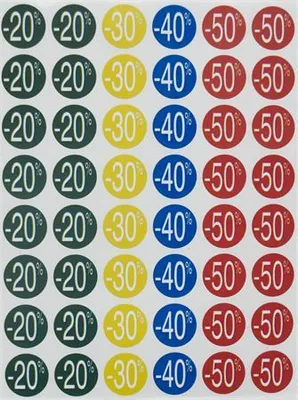 Obrázok produktu pre Zľavové etikety, farebné, -30 až -70 %, okrúhle, priemer 24 mm, APLI 101232