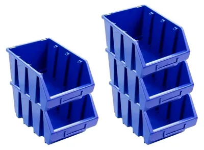 Produktbild von Sparset 5x Sichtlagerbox 3 | HxBxT 12,6x17x24cm | Blau | Sichtlagerbehälter