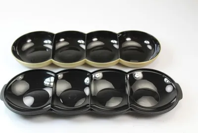 Produktbild von TUPPERWARE Allegra Perle gold/schwarz mit Deckel Servierschale Servierschalenquartett