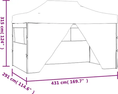 Obrázek produktu pro vidaXL Pop-Up skládací stan se 4 bočnicemi 3x4,5 m modrý