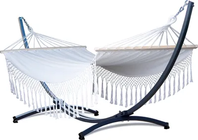 Produktbild von Potenza Outdoor Hängematte mit Gestell für 2 Personen I Stabhängematte XXL 220x160, 200kg I Hängemattengestell 220kg Wetterfest