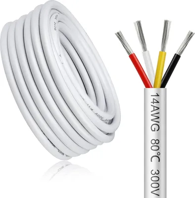 Immagine prodotto di Electric cable 4-core 14AWG 4×2.0 mm² 30 m white copper tinned