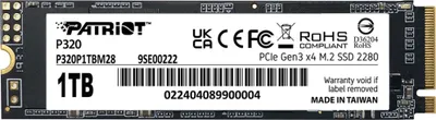 Produktbild von Patriot P320 1 TB, SSD, (PCIe 3.0 x4, NVMe 1.3, M.2 2280)