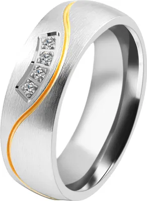 Produktbild von Akzent Damen-Partnerring aus Edelstahl, Similistein, bicolor