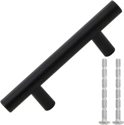 Produktbild von Möbelgriffe Set 10 Stück Edelstahl Schwarz 64 mm - Modernes Design