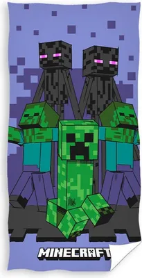 Zdjęcie produktu dla Carbotex Minecraft Duschtuch Badetuch Strandtuch 70 x 140cm