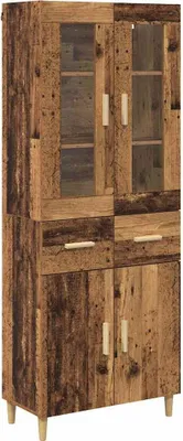 Imagen del producto de Aparador alto con cajón Madera envejecida 69,5 x 34 x 180 cm