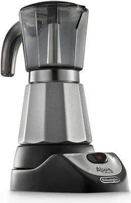 Produktbild von De’Longhi Alicia EMKM 4, Elektrische Espressokanne, 0,4 l, Gemahlener Kaffee, 450 W, Schwarz, Silber, Transparent