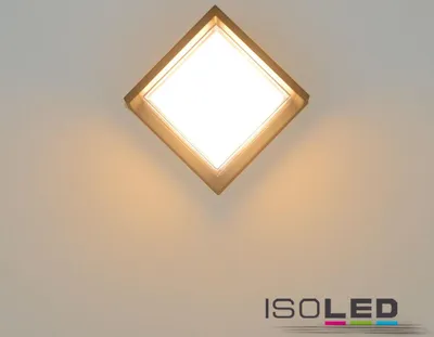 Produktbild von ISOLED LED Wandleuchte eckig 6W, IP54, sandschwarz, warmweiß