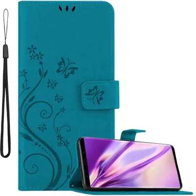 Image de Cadorabo Housse pour Samsung Galaxy NOTE 9 Housse de protection en bleu Housse pour portable Etui Case Fleurs Flower