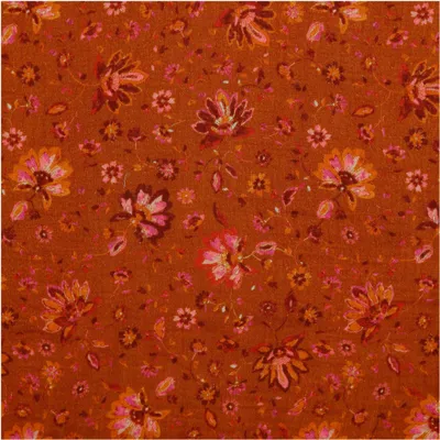 Musselin Digital Flower Paisley Double Gauze ab 1m x 1,35m Baumwollstoff Meterware terracotta