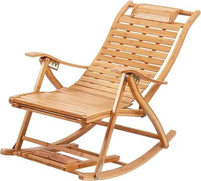 Image de Chaise en bois et bambou résistante - Réglable - 5 positions - Pliable - 200 kg - Kaki