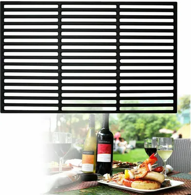 Image de Grille de barbecue Grille en fonte émaillée Grilles de barbecue pour barbecue au charbon de bois (54 x 34 cm)