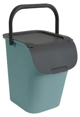 Image de Poubelle de Tri 40L empilable avec poignée - Vert d'eau - Plastique Recyclé - Origine France