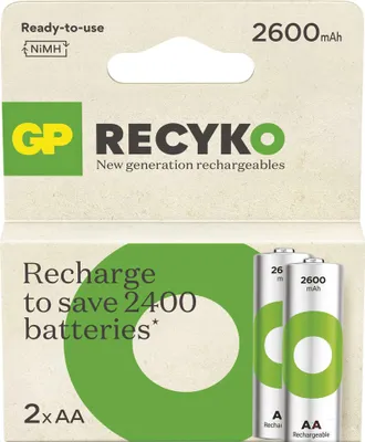 Nabíjecí baterie GP ReCyko 2600 AA (HR6), 2 ks