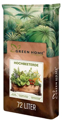 Produktbild von Green Home Hochbeeterde 72 L – für Gemüse & Kräuter, gebrauchsfertig & strukturstabil, Langzeitdünger, Perlite, Kokosfasern, pH 5,8