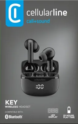 Zdjęcie produktu dla Cellularline 8018080490613, True Wireless Stereo (TWS), Połączenia/muzyka, 104 g, Zestaw słuchawkowy, Czarny