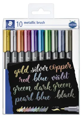 Produktbild von STAEDTLER 8321 Metallic brush Transparente Box mit 10 Farben