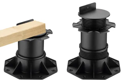 Produktbild von Wiltec Stelzlager für Terrassen, 2700kg, 140-210mm, höhenverstellbarer Stellfuß für Terrassendielen, Platten und Planken