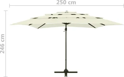Produktbild von vidaXL Sonnenschirm mit Aluminium-Mast 4-lagig Sandfarben 250x250 cm