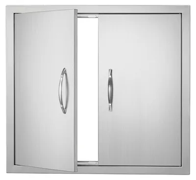 Obrázok produktu pre Prístupové dvierka na gril VEVOR, 660 x 609 mm, dvojité dvierka do vonkajšej kuchyne, dvierka z nehrdzavejúcej ocele na zapustenie, vertikálne nástenné dvierka s držadlami, pre grilovací ostrovček, grilovaciu stanicu, vonkajšiu skrinku
