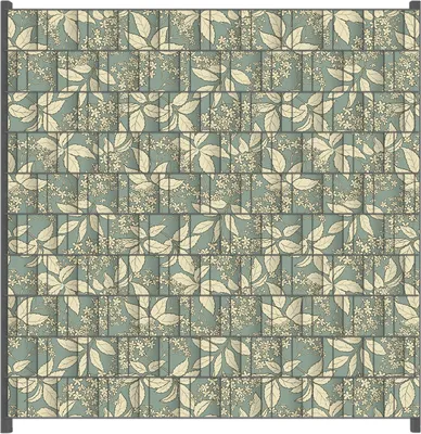 Produktbild von Wallario Zaunsichtschutz mit Motiv Blätter und Blüten auf Grün für Ein- und Doppelstabmatten Zäune in der Größe 200 x 200 cm