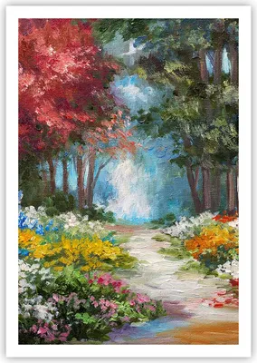 Produktbild von Poster - Poster ohne Rahmen - Impressionismus Natur Wald - 70x100 cm - Wand Bild - Wanddeko - Wandbilder - Kunstposter - Wandposter - Bilder - Kunstdruck - Wanddekoration - Wandbild - P2XPA70x100-4271