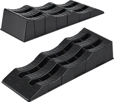 Produktbild von Faziango Auffahrkeile Wohnmobil 2 Stück 4 / 7 / 10 cm 3,5 t Auffahrkeile Set für Wohnwagen mit Tragetasche