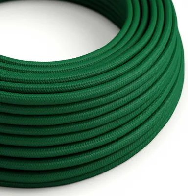 Immagine prodotto di Creative-Cables Cavo elettrico rivestito in tessuto, 2 x 0,75 mm², 50 m, Verde Bosco RM21, Rotondo, effetto seta