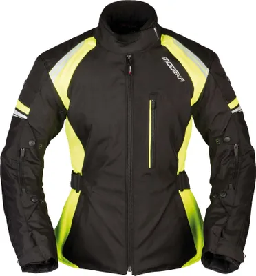 Produktbild von Modeka Violetta Damen Motorrad Textiljacke, schwarz/neon, 34