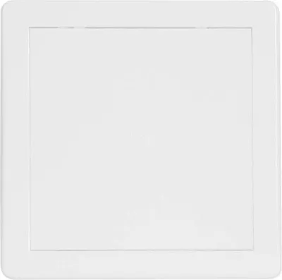A white revision door or access panel with a slightly raised border.
