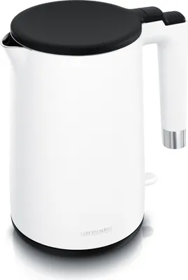 Produktbild von Arendo Wasserkocher Edelstahl CORE, 1,5L, 2000W, Doppelwand, BPA-frei, Cool-Touch, 360°-Basis, LED, Überhitzungsschutz, weiß matt
