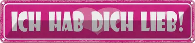 Produktbild von vianmo Blechschild 10x46 cm ich hab dich lieb Herz Dekoration Spruch Zitat