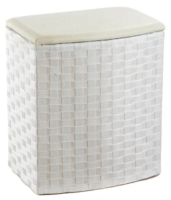 Zdjęcie produktu dla Kobolo kosz na pranie nylon beżowy biały 45x33x53 cm zbieracz prania kosz na pranie kosze na pranie sortownik prania pudełko na pranie do dekoracji łazienki sypialni