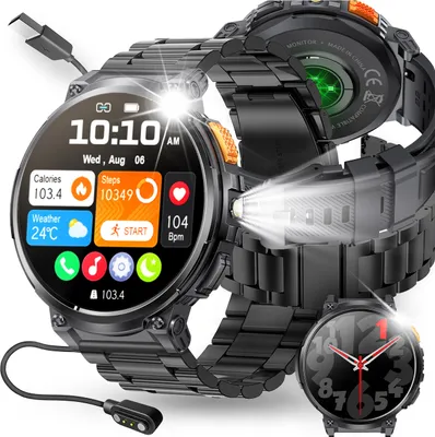 Zdjęcie produktu dla Smartwatch Męski Zegarek Menu Pl Rozmowy Wodoodporny Ciśnienie + Gratis