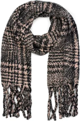 Image de styleBREAKER Écharpe XXL unie avec motif à carreaux et longues franges, écharpe tricotée hiver 01017102