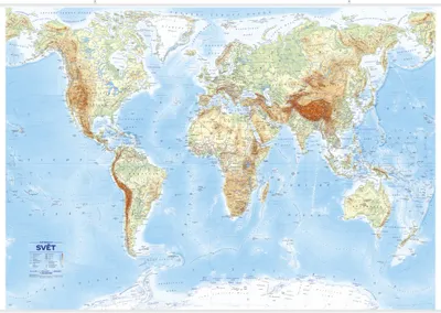 Obrázek produktu pro Svět státy a reliéf, nástěnná mapa