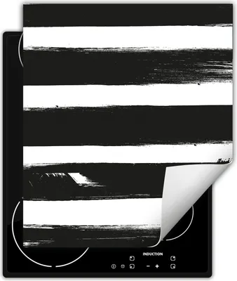 Produktbild von DarHaus Herdabdeckplatte 45x52 cm Anti Rutsch Matte Aufrollbar, weiß - schwarz