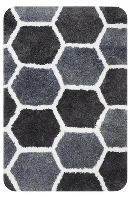 Imagen del producto de Alfombra de baño "Massamarkt" de diseño holandés, color gris, dimensiones 60x90 cm