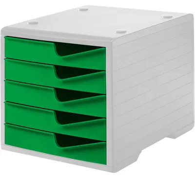 Produktbild von styro Schubladenbox styroswingbox gecko 275-8430.5181, DIN C4 mit 5 Schubladen