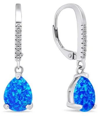 Produktbild von Decent silver earrings with synthetic opals EA652WB