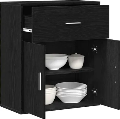 Zdjęcie produktu dla vidaXL Kredens o wyglądzie czarnego dębu 60 x 31 x 70 cm materiał drewnopochodny